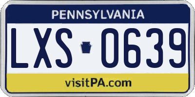 PA license plate LXS0639