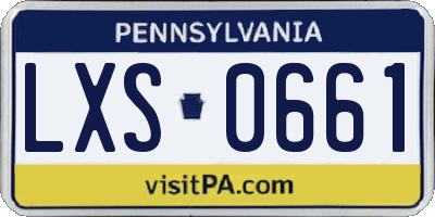 PA license plate LXS0661