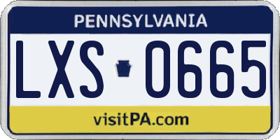 PA license plate LXS0665