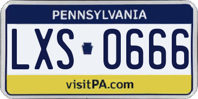 PA license plate LXS0666