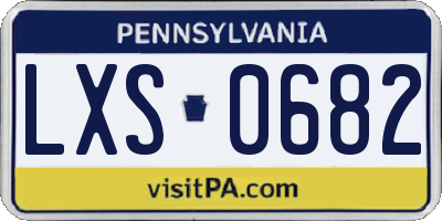 PA license plate LXS0682