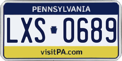 PA license plate LXS0689