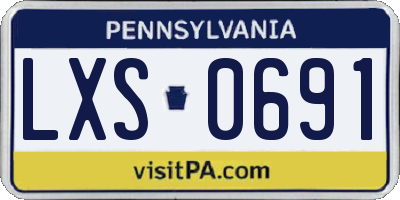 PA license plate LXS0691