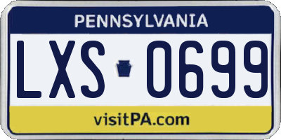 PA license plate LXS0699