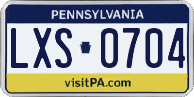 PA license plate LXS0704