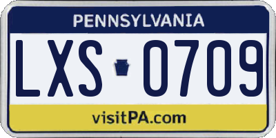 PA license plate LXS0709