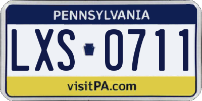 PA license plate LXS0711