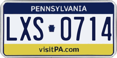 PA license plate LXS0714