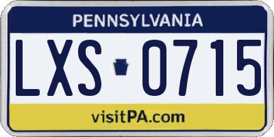 PA license plate LXS0715