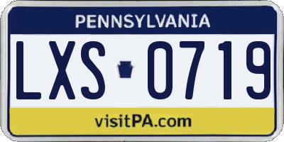 PA license plate LXS0719