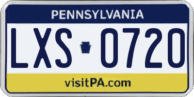 PA license plate LXS0720