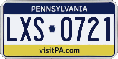 PA license plate LXS0721