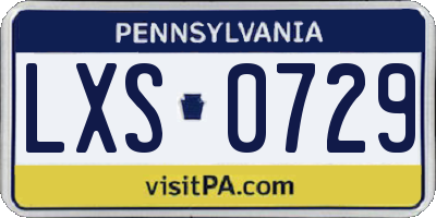 PA license plate LXS0729