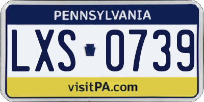 PA license plate LXS0739