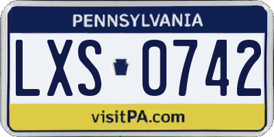 PA license plate LXS0742