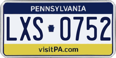 PA license plate LXS0752