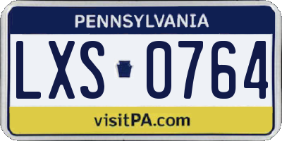 PA license plate LXS0764