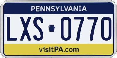 PA license plate LXS0770