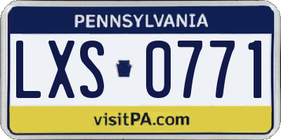 PA license plate LXS0771