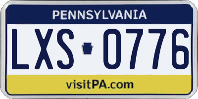 PA license plate LXS0776