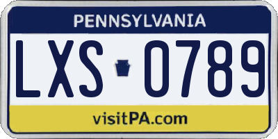 PA license plate LXS0789