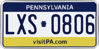PA license plate LXS0806