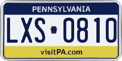 PA license plate LXS0810