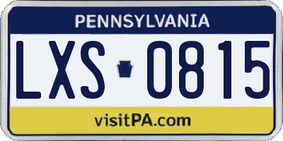 PA license plate LXS0815