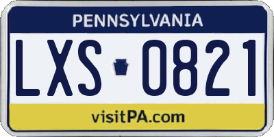 PA license plate LXS0821