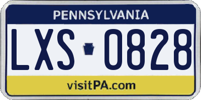 PA license plate LXS0828