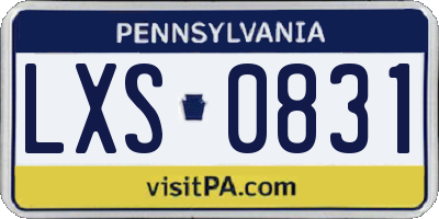 PA license plate LXS0831