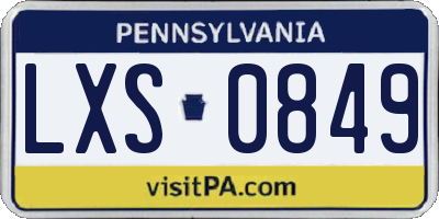 PA license plate LXS0849