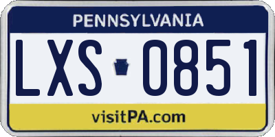 PA license plate LXS0851