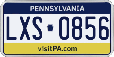 PA license plate LXS0856