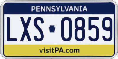 PA license plate LXS0859