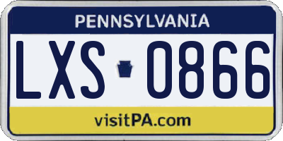 PA license plate LXS0866