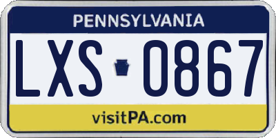 PA license plate LXS0867