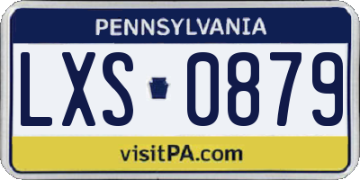 PA license plate LXS0879