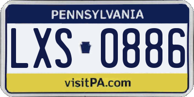 PA license plate LXS0886
