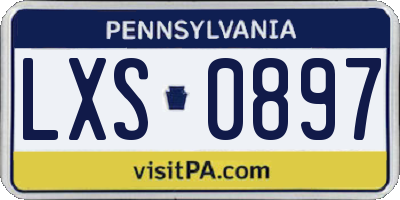 PA license plate LXS0897