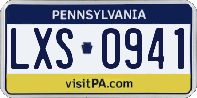 PA license plate LXS0941