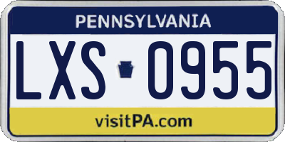 PA license plate LXS0955