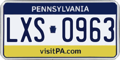 PA license plate LXS0963