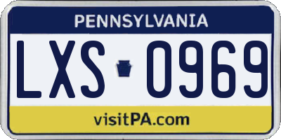 PA license plate LXS0969