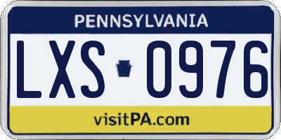 PA license plate LXS0976