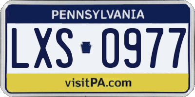 PA license plate LXS0977