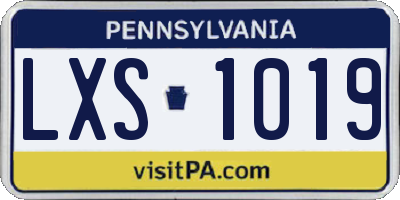 PA license plate LXS1019