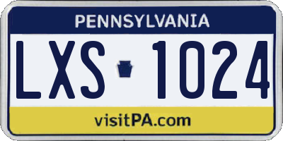 PA license plate LXS1024