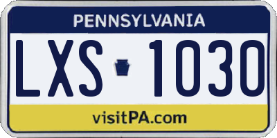 PA license plate LXS1030