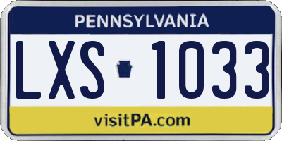 PA license plate LXS1033